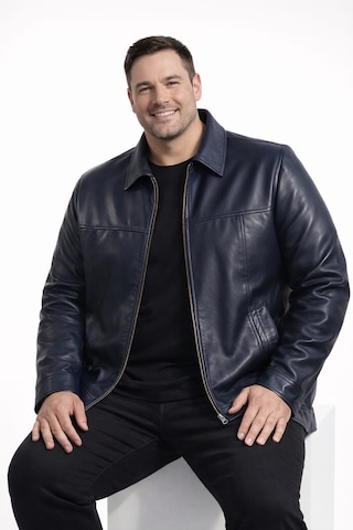 Viamod Leather Büyük Beden Erkek Hakiki Deri Ceket Lacivert Premium Gömlek Yaka Klasik Model Gerçek Deri Mont Üretici Garantili