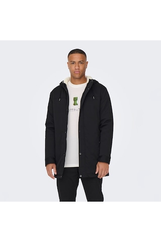 Only&sons Alexander Life Erkek Siyah Kapüşonlu Mont Siyah