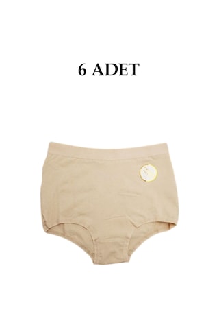 Berrak Toparlayıcı Yüksek Bel Kadın Külot 6'lı Paket Bej