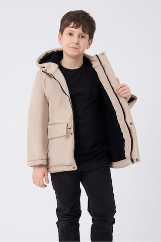 Erkek Çocuk Taş Içi Kürklü Su Ve Rüzgar Geçirmez Kapüşonlu 3 Cep Kışlık Mont & Kaban & Parka Taş