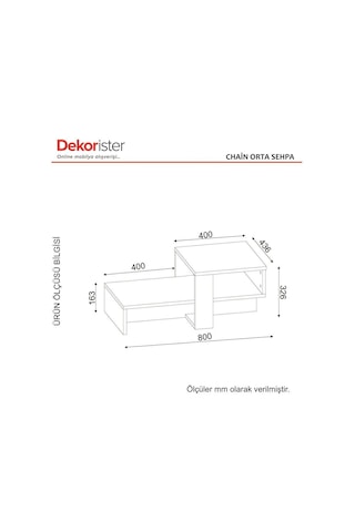Dekorister Chain Orta Sehpa Beyaz-Ceviz