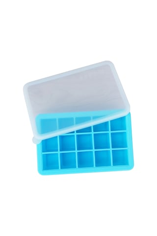 Konesam Mavi Silikon Buz Kalıbı 15 Hücreli, Kaldırılabilir Kapaklı, Kolay Buz Çıkarımı, Gıda Grubu, Ev Ve Restoran Kullanıma Uygun Çok Renkli