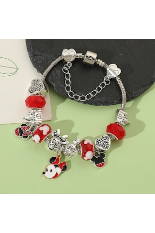 Mickey Mouse Charmlı Bileklik Gümüş