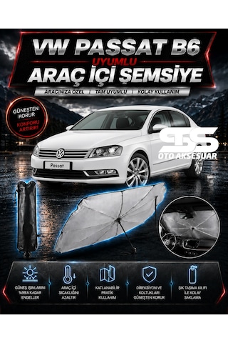 Volksvogen Passat B6 Araç Ön Cam Güneşliği Katlanabilir Şemsiye Oto Güneşlik Uv Korumalı Gölgelik Araba Oto Şemsiyesi