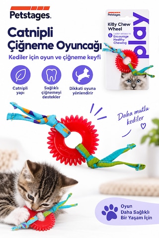 Petstages Kitty Chew Wheel Kedi Çiğneme Oyuncağı - Dayanıklı Ve Güvenli