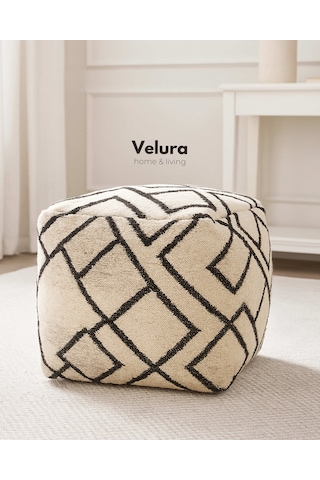 Waylon Ivory Black - Puf Ekru