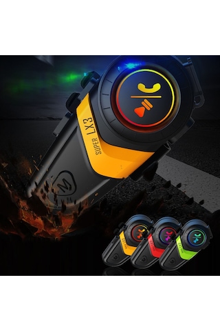 Hallow Super LX3 Bluetooth 5.0 Motosiklet İnterkom Sarı