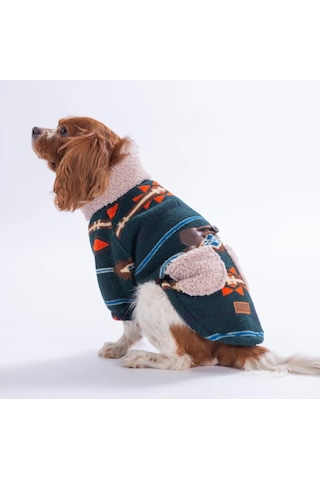 Pawstar Lacivert Chicago Ethnic Weave Küçük Irk Köpek Pofuduk Ceket