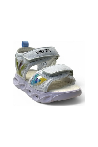 129 Kız Bebek Hafif Işıklı Sandalet Beyaz