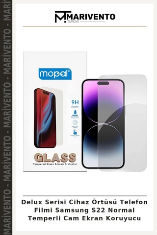 Delux Serisi Cihaz Örtüsü Telefon Filmi Samsung Uyumlu S22 Normal Temperli Cam Ekran Koruyucu