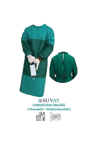 Suvay Cerrahi Box Önlüğü Ameliyathane Doktor Boks Önlüğü Yıkanabilir Çok Kullanımlık Önlük