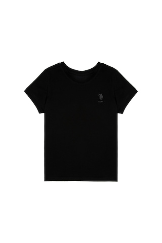U.S. Polo Assn. Erkek Çocuk Siyah Basic Bisiklet Yaka Tişört 50306502-VR046
