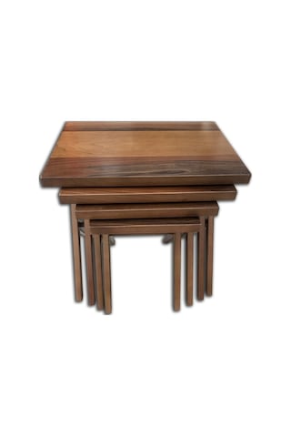 Çapraz X 4'Lü Ceviz Kaplamalı Zigon Sehpa (519001738)
