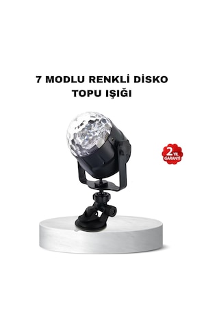 Müzik Ritmine Duyarlı Renkli Disko Topu - 7 Modlu Işıklı Parti Lambası