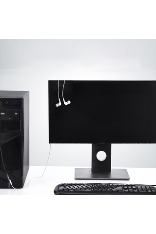 Springsun Ventıon 3.5mm Ses Uzatma Kablosu 3.5 Jack Aux Dişi - Çift Erkek Kulaklık Telefon Kulaklık Hoparlör Tablet Pc İçin 0.3m Siyah