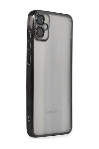 Samsung Galaxy Uyumlu, A05 Kılıf Lensli Silikon - Siyah