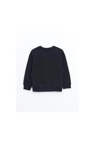 LC Waikiki Lcw Kids Bisiklet Yaka Kız Çocuk Kalın Sweatshirt W4 New Black