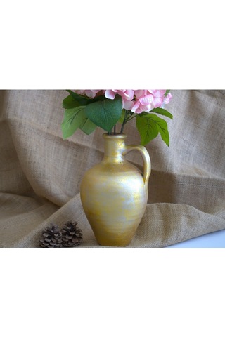 Gold Çömlek Vazo Toprak Vazo Dekoratif Vazo Kuru Çiçeklik Vazo