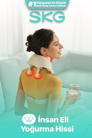 Hs500-2 Boyun Ve Omuz Masaj Aleti Shiatsu Masaj Terapisi Derin Rahatlama, Yoğurma Hissiyatı Bej