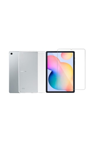Galaxy Uyumlu Tab S6 Lite P610 Kılıf Zore Süper Silikon + Nano Cam Ekran