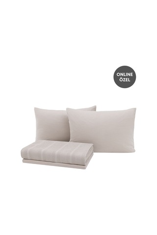 Yataş Liona Tek Kişilik %100 Pamuk Pike Takımı - Bej