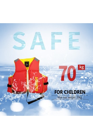 Neevoyu Kırmızı Çocuk Su Sporları Yeleği - 400d Oxford Kumaş, Kaydırıcı Köpük, 15-40 Kg Uyumlu, Güvenli Yaşam Yeleği