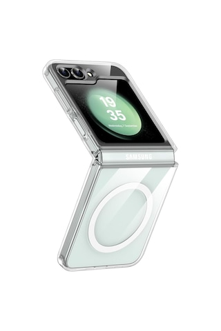 Samsung Uyumlu Z Flip 5 Şeffaf Magsafe Kılıf Mtl Safe