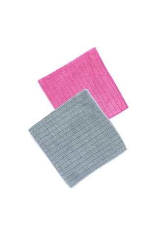 Silver Home Simli Kareli Mikrofiber Temizlik Bezi 2'li 40 x 40 CM
