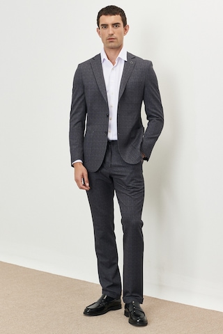AC&Co / Altınyıldız Classics Erkek Antrasıt Ekstra Slim Fit Dar Kesim Mono Yaka Desenli Takım Elbise - Antrasıt Antrasit