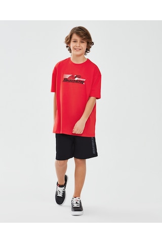 Skechers Graphic Tee B Short Sleeve Büyük Erkek Çocuk Kırmızı Tshirt Sk241020-600