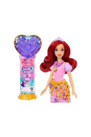 Mattel Filmden İlham Alan Mattel Prensesi Ariel Bebek, Aksesuarlar, Kalp Şeklinde Değerli Taş Kutusu İle Çocuk Yüzüğü Dahil 8 Sürpriz Ve 9 Parça, Jhl49 000 Açık Krem