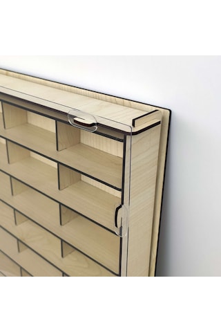 Şeffaf Kapaklı 100 Araçlık Yatay Akçaağaç