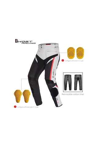 Ghost Racing GR-K06 Oxford Kumaş Unisex Yarış Motosiklet Pantolon Siyah