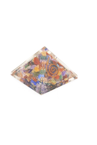 Hakiki Doğal Karışık Taşlı Çakra Orgonit Piramit 36 Gram