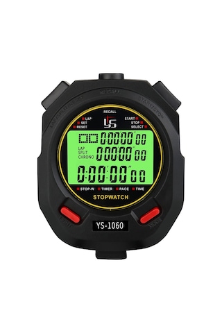 Ys 3 Sıra Ekranlı Aydınlık Kronometre Zamanlayıcı Eğitim Hakem Kronometresi, Stil: Ys-1060 60 Bellek