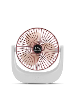 Usb Şarj Edilebilir 3 Hızlı Masaüstü Soğutma Fanı Ev Ofis Masası Gül Altın