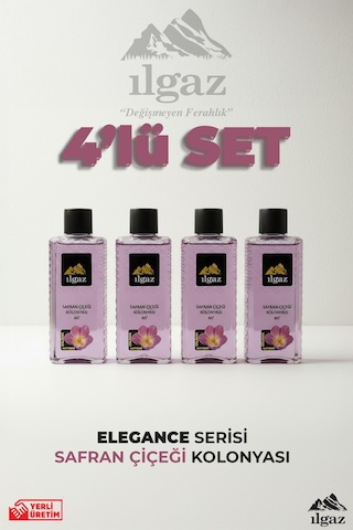 Ilgaz Safran Çiçeği Kolonyası 4'lü Set 80 Derece 400 Ml Elegance Series