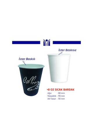 8 Oz Karton Bardak 1 Koli 2000 Adet
