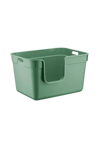 Pribor Yüksek Kenarlı Yarı Açık Kedi Tuvaleti, Geniş Ve Kolay Temizlenebilir 54 X 40 X 32 Cm Yeşil