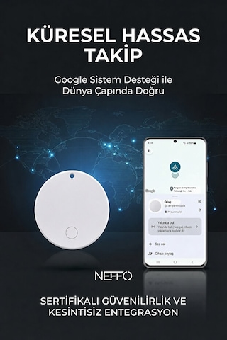 Android & Apple iOS Uyumlu Smart Tag Google Akıllı Takip Cihazı - Android Ve Apple iOS Uyumludur