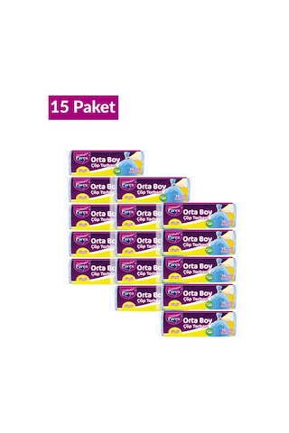 Güçlü Çöp Torbası Orta Boy 15'li 55 X 60 Cm 15 Paket