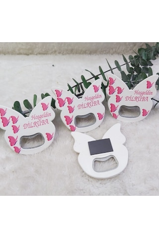 Kelebek Açacak Magnet 6x6 Cm Uv Kız Bebek Magnetleri Beb 30 Adet