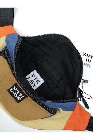 Vatkalimon Unisex Renkli Kahverengi Omuz ve Bel Çantası