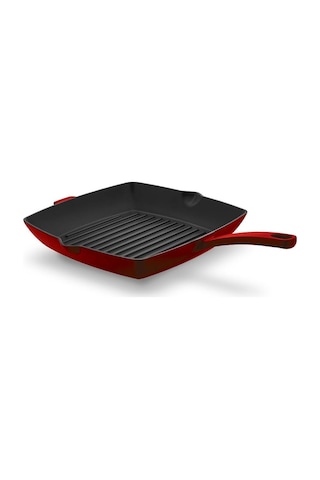 Korkmaz A2848-1 Casta Kırmızı Kare 30x30 Cm Grill Döküm Tava