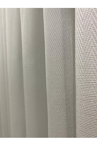 4003 Ağır Gramajlı Balık Sırtı Desenli Modern Ekru Tül Perde 1/2,5 Orta Normal Pileli Ekru