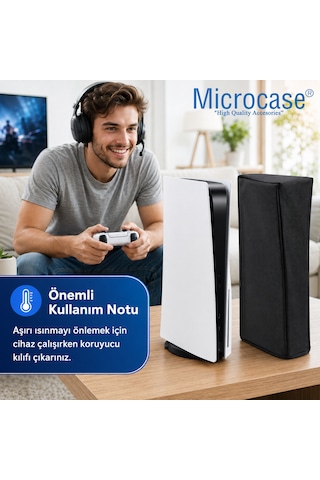 Microcase Ps5 Slim İçin Su Toz Kir Çizik Koruma Kılıfı Al5644 Siyah