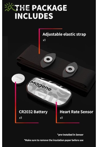 Magene H603 Göğüs Nabız Bandı Beyaz