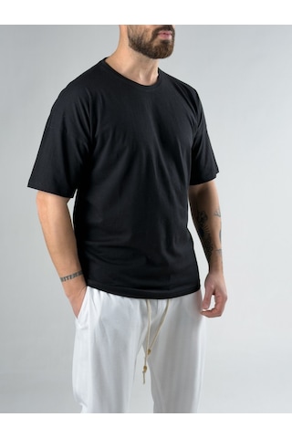 Cocopelli Oversize Siyah Erkek T-shirt Coc3121