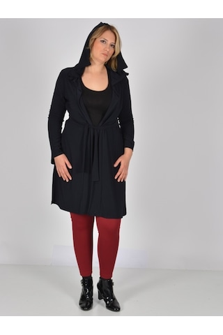 Nidya Moda Büyük Beden Spor Ceket-1016Çs Siyah