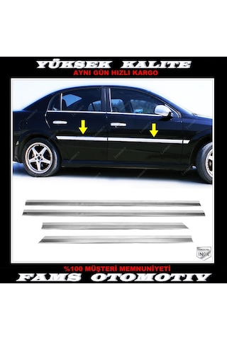 Opel Vectra C Krom Yan Kapı Çıtası 4 Prç P.çelik 2002 ve Üzeri